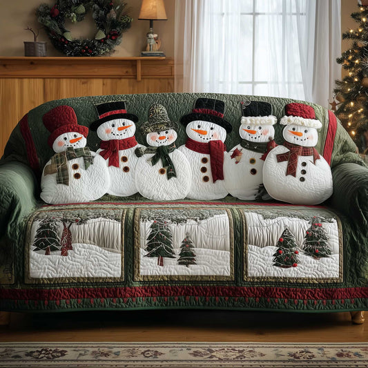Snowman Lane Quilted Sofa Cover GFTOMA6433