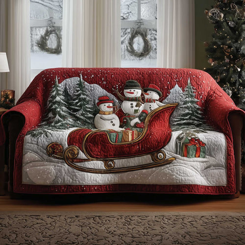 Snowman Lane Quilted Sofa Cover GFTOMA6434