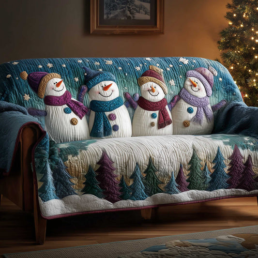 Snowman Lane Quilted Sofa Cover GFTOMA6439