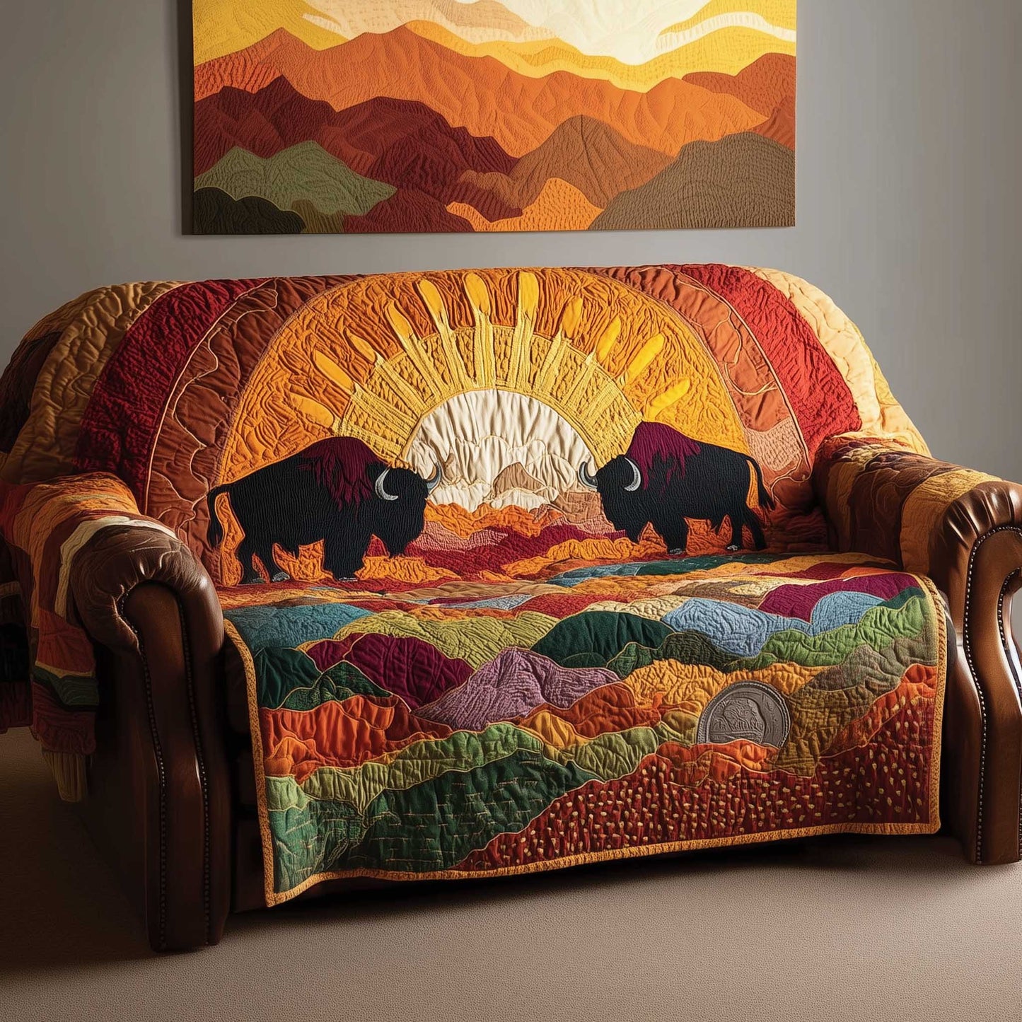 Bison Quilted Sofa Cover GFTOMA6444
