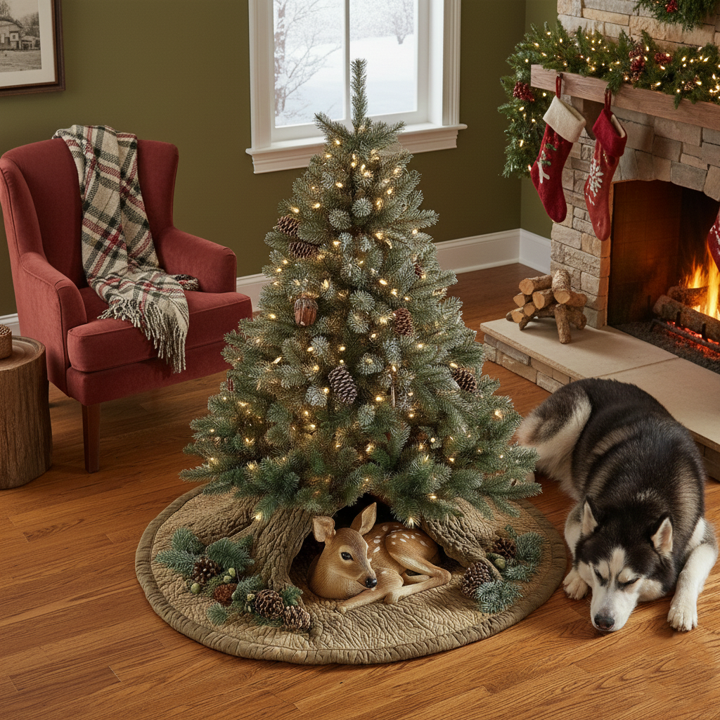 Deer Quilted Tree Skirt GFTOMA6467