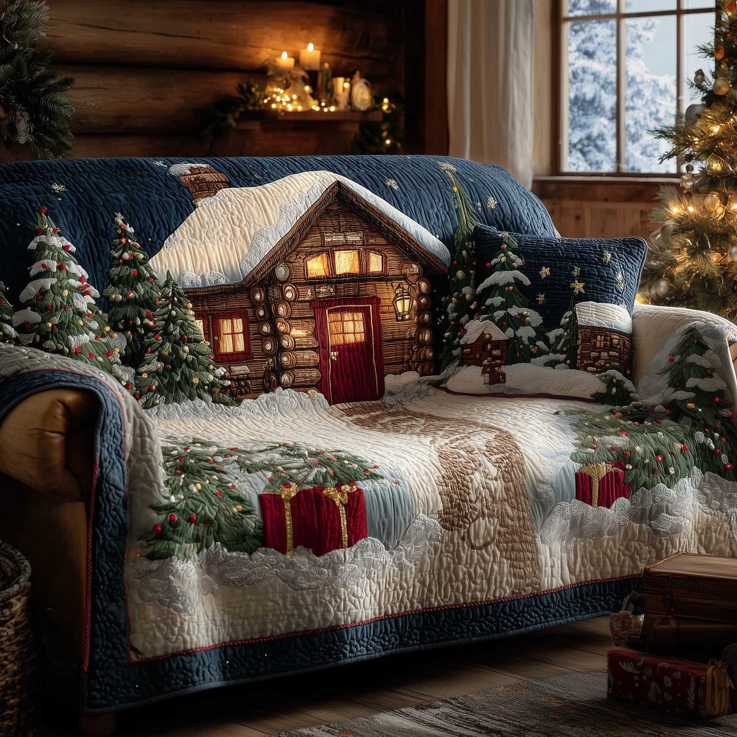 Winter Cabin Quilted Sofa Cover GFTOMA6497
