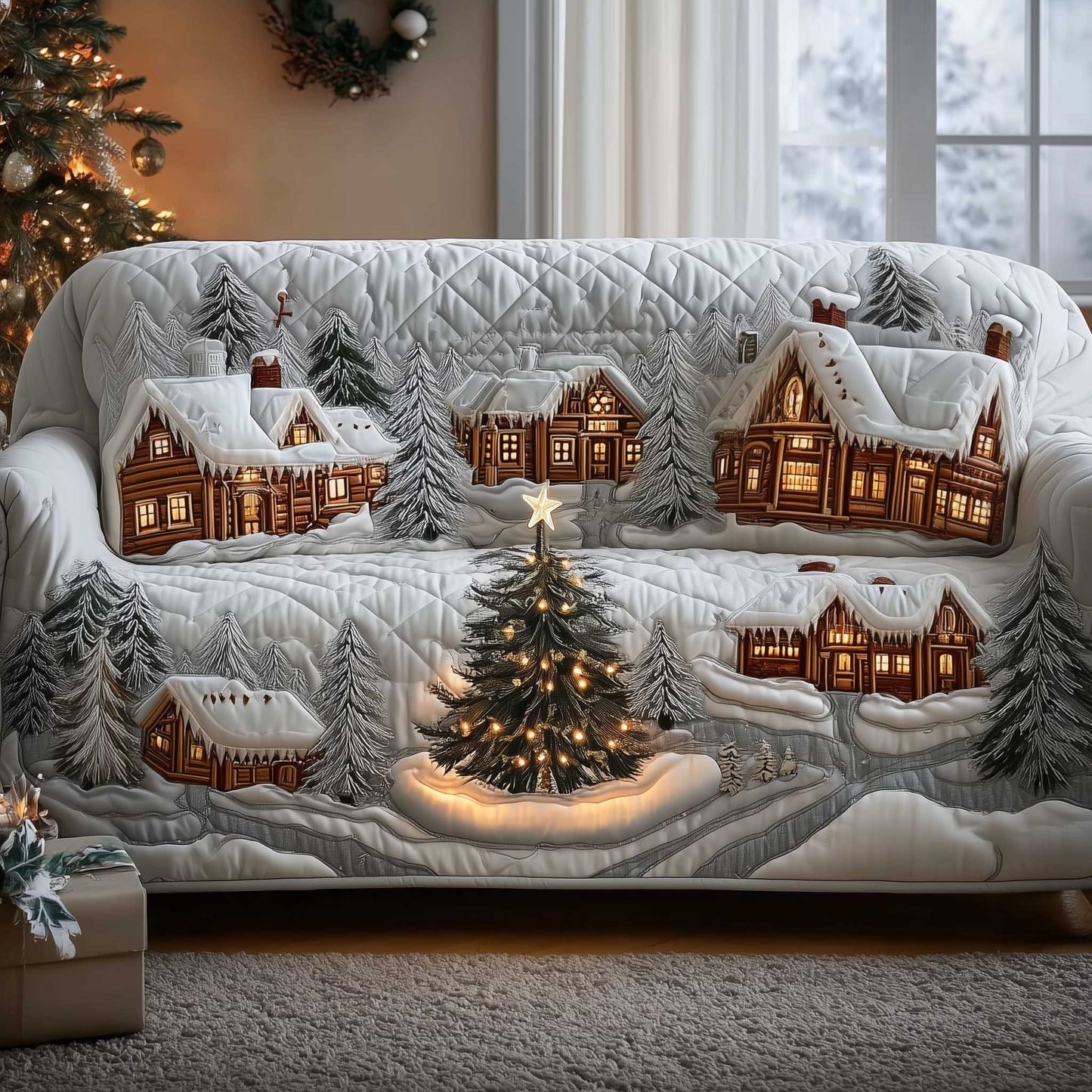 Winter Cabin Quilted Sofa Cover GFTOMA6498