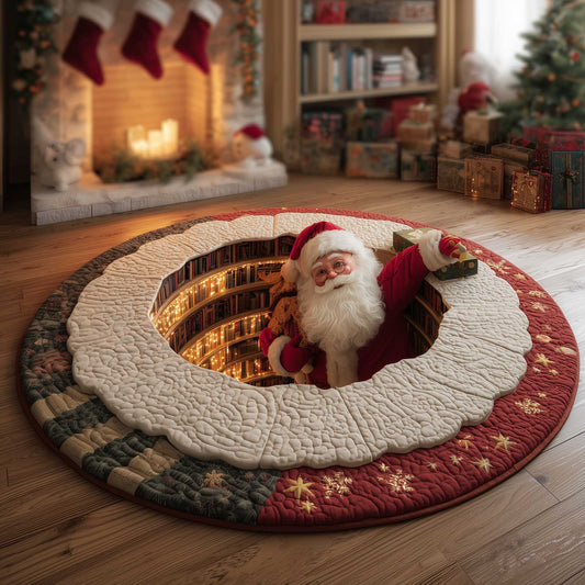 Jolly Santa Quilted Round Mat GFTOMA6505