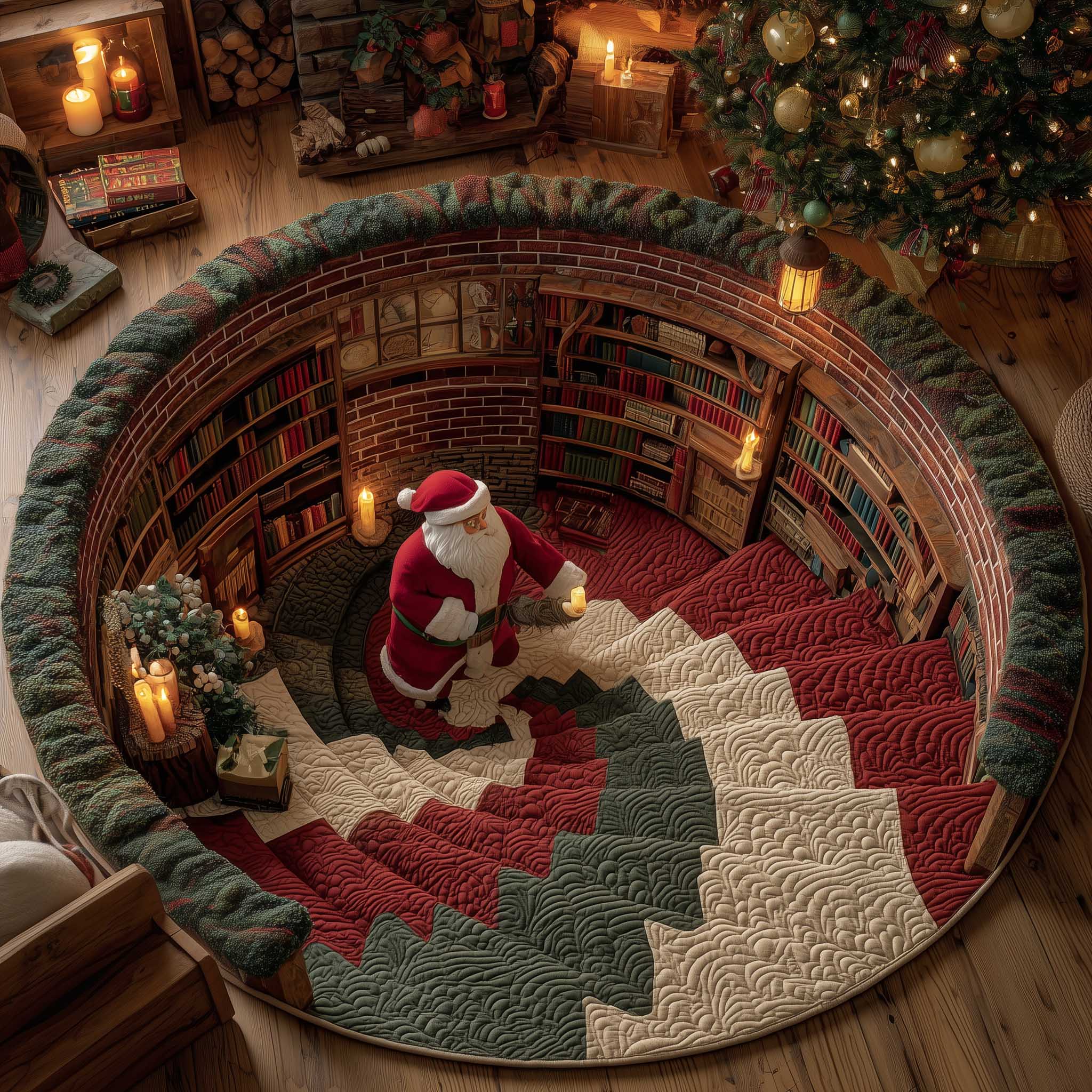 Jolly Santa Quilted Round Mat GFTOMA6506 – Patchique Store