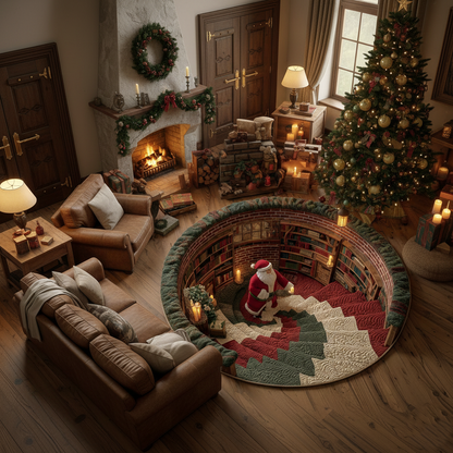 Jolly Santa Quilted Round Mat GFTOMA6506