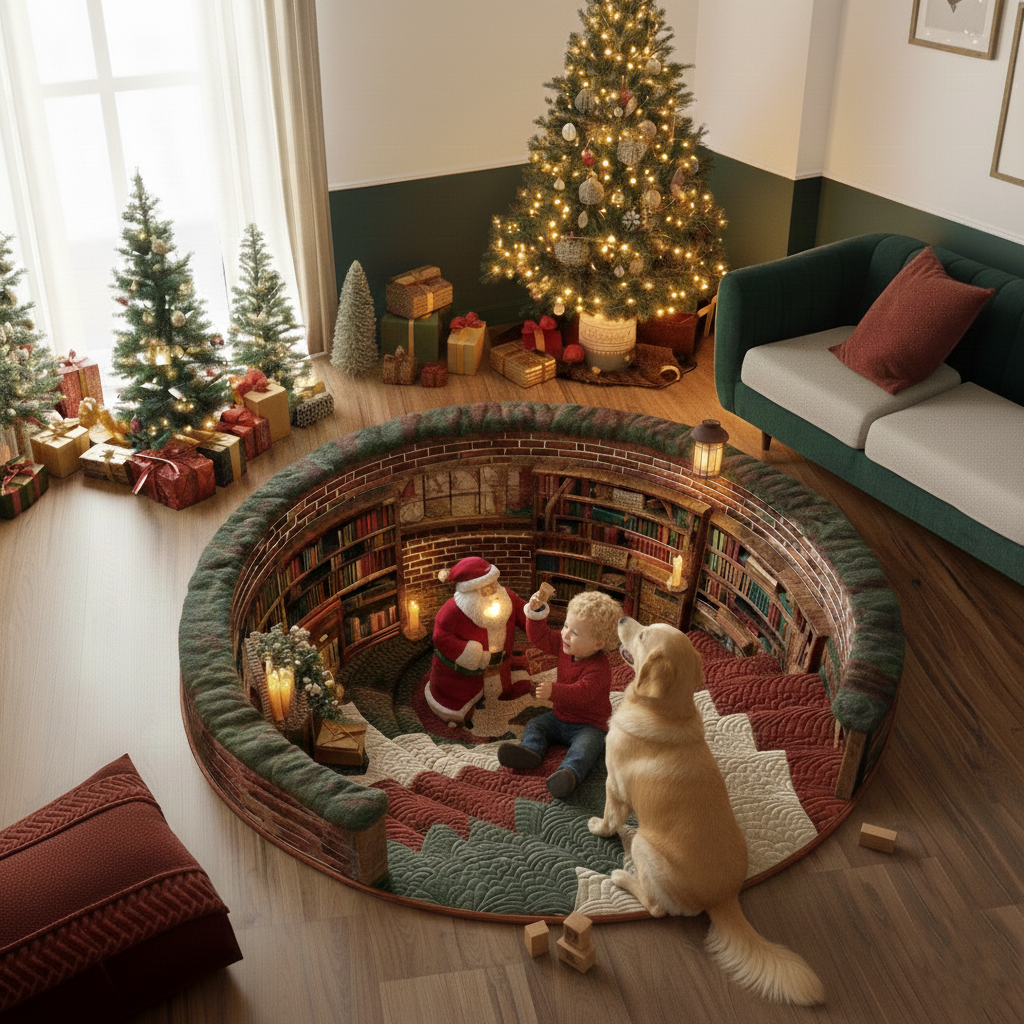 Jolly Santa Quilted Round Mat GFTOMA6506