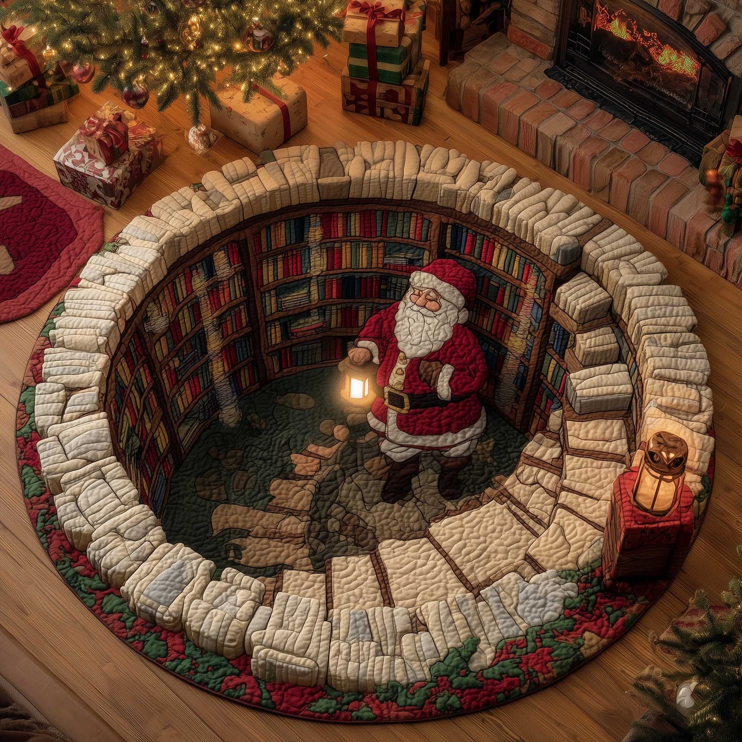 Jolly Santa Quilted Round Mat GFTOMA6515