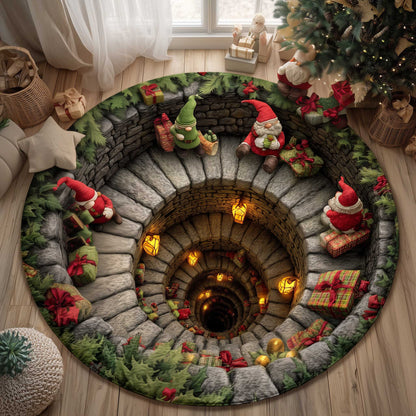 Snowy Gnome Quilted Round Mat GFTOMA6516