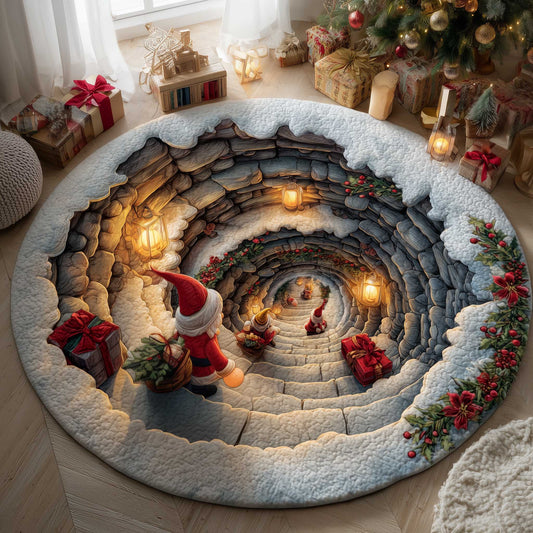 Snowy Gnome Quilted Round Mat GFTOMA6519