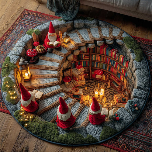 Snowy Gnome Quilted Round Mat GFTOMA6520