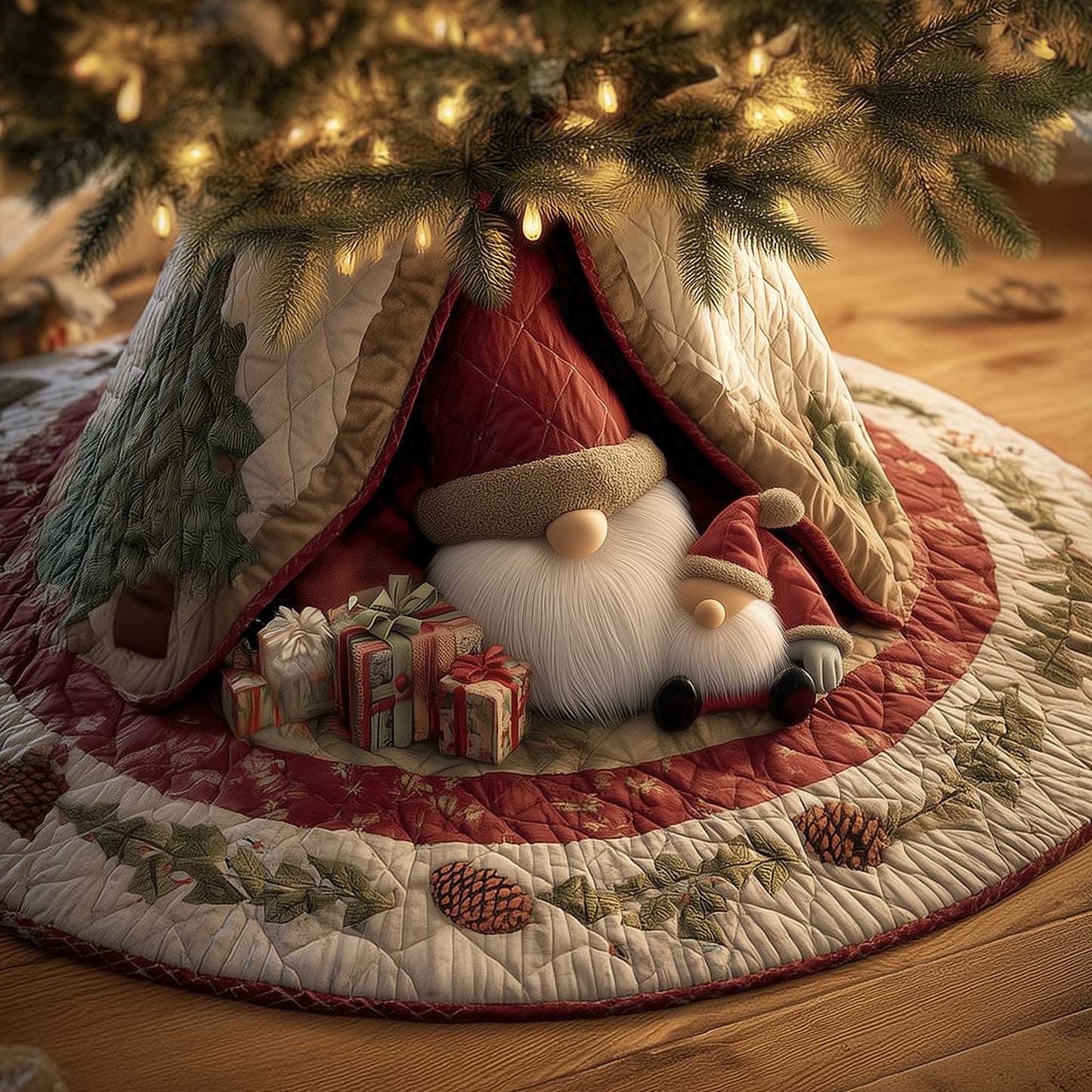 Snowy Gnome Quilted Tree Skirt GFTOMA6523