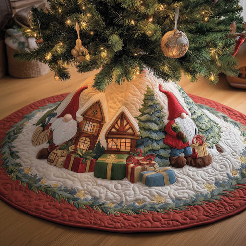 Snowy Gnome Quilted Tree Skirt GFTOMA6528