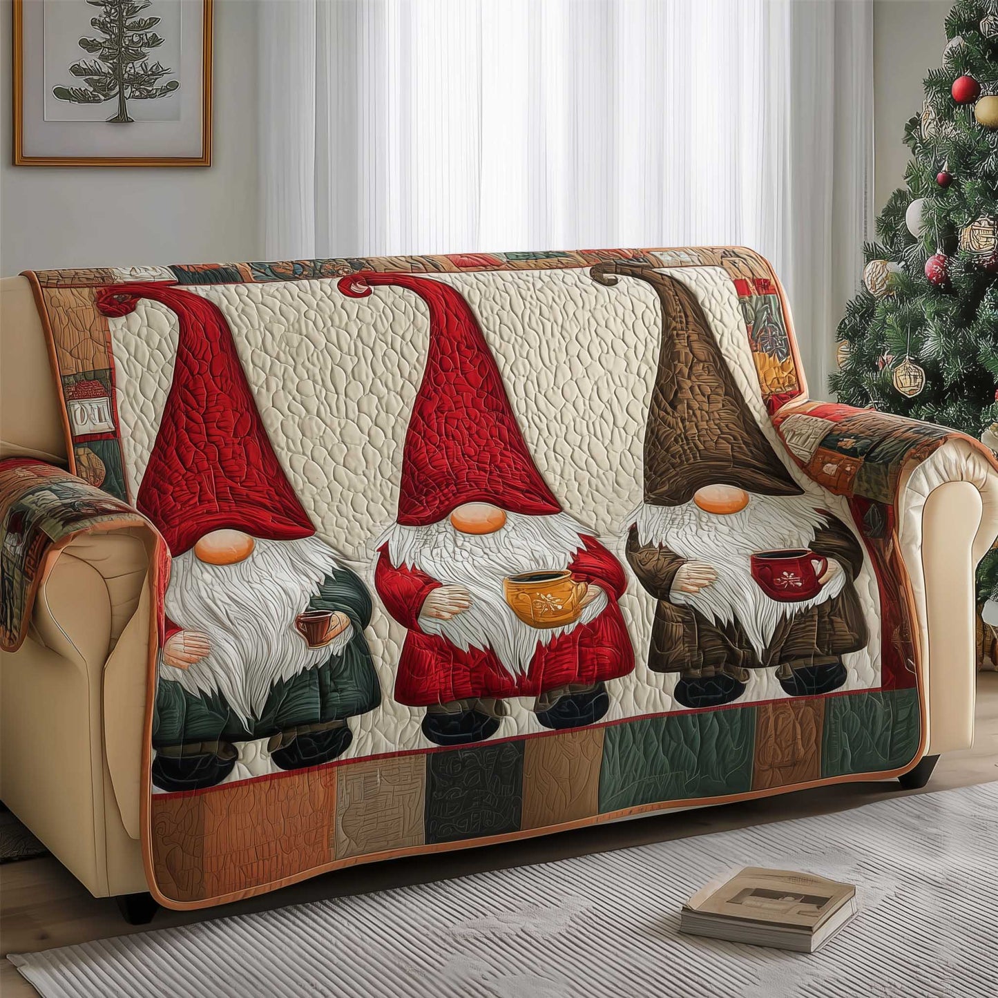 Gnome Quilted Sofa Cover GFTOMA6532