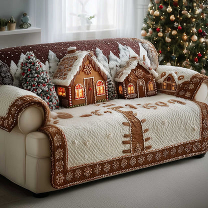 Gingerbread House Quilted Sofa Cover GFTOMA6539