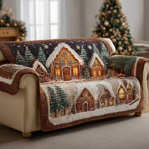 Gingerbread House Quilted Sofa Cover GFTOMA6540