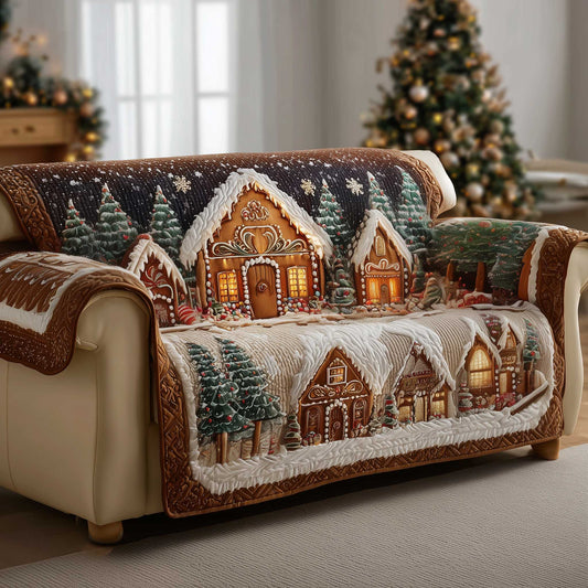Gingerbread House Quilted Sofa Cover GFTOMA6540
