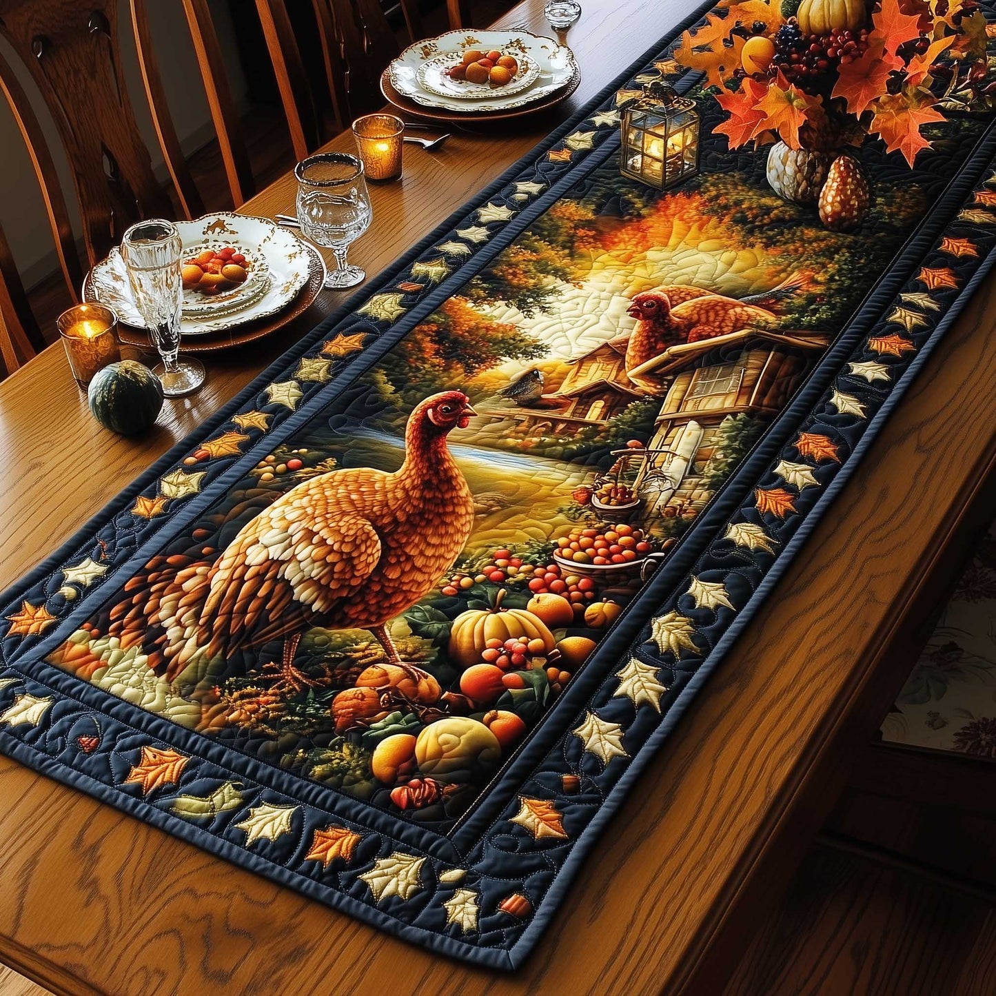 Turkey Quilted Table Runner GFTOMA6548