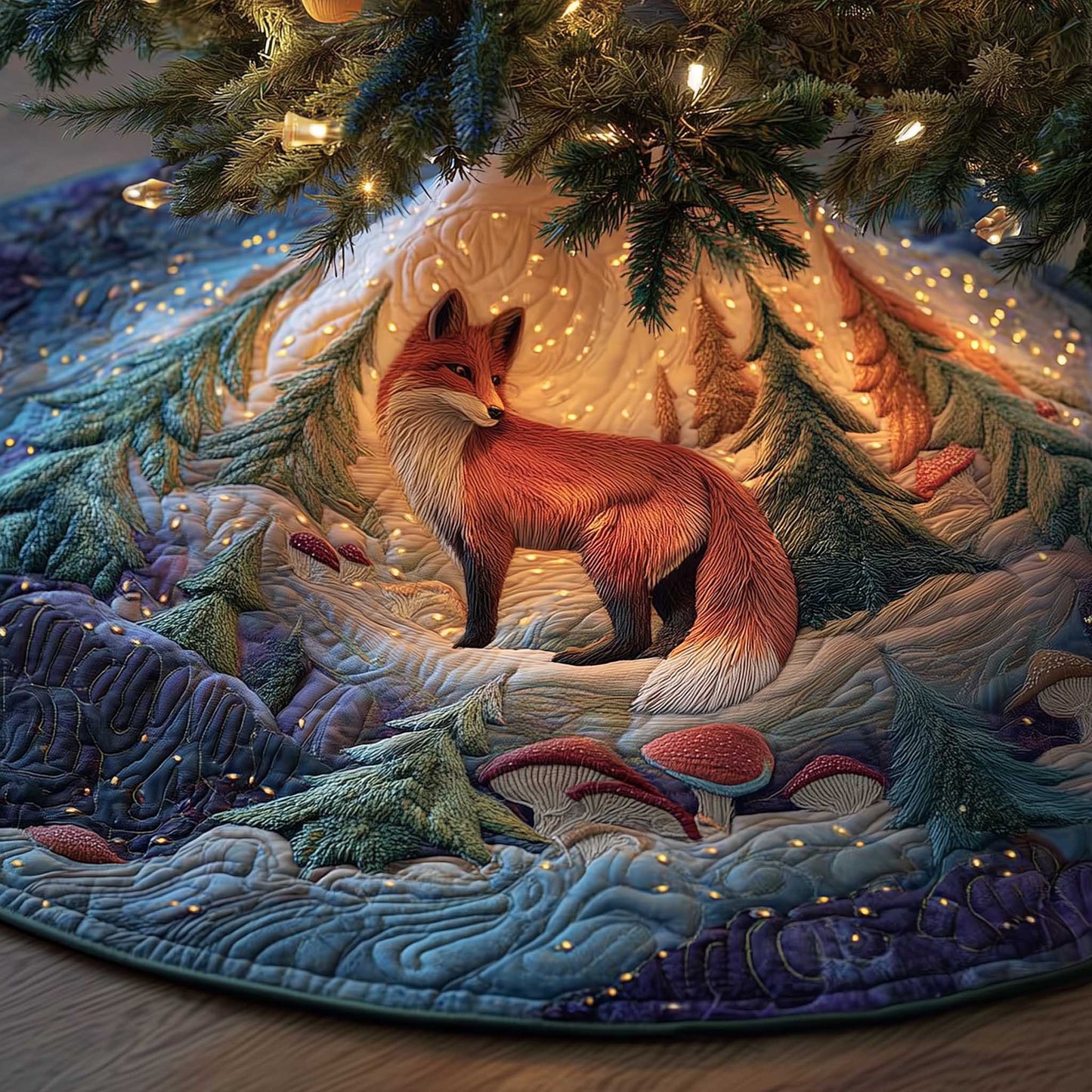 Fox Quilted Tree Skirt GFTOMA6555