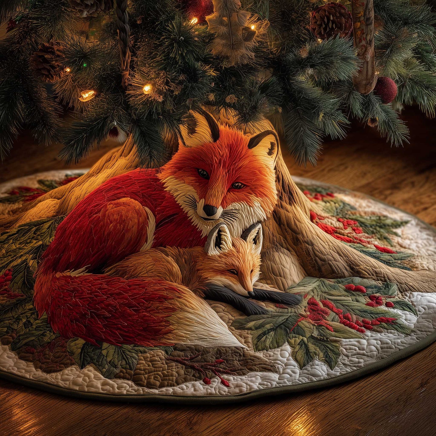 Fox Quilted Tree Skirt GFTOMA6558
