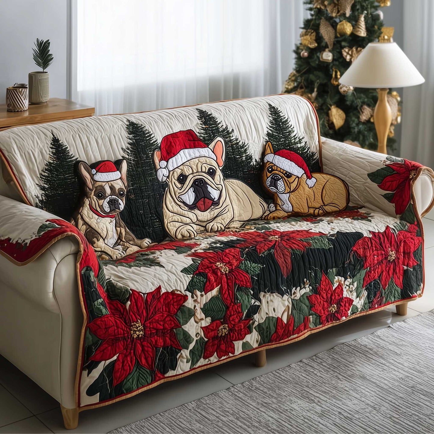 French Bulldog Quilted Sofa Cover GFTOMA6566
