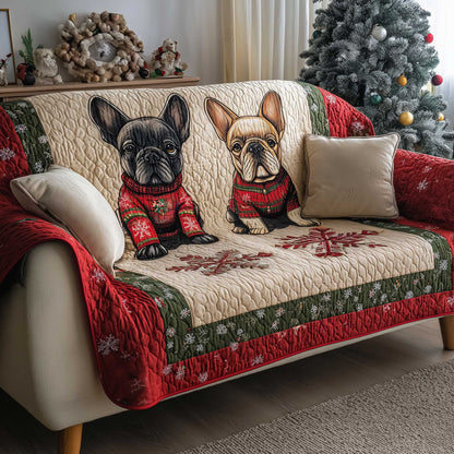 French Bulldog Quilted Sofa Cover GFTOMA6572