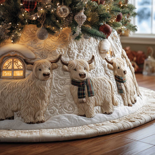 Highland Cow Quilted Tree Skirt GFTOMA6591