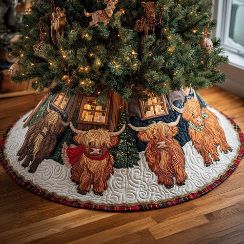 Highland Cow Quilted Tree Skirt GFTOMA6593