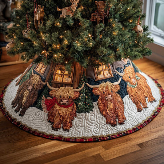 Highland Cow Quilted Tree Skirt GFTOMA6593