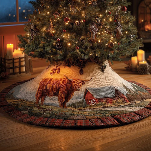 Highland Cow Quilted Tree Skirt GFTOMA6596