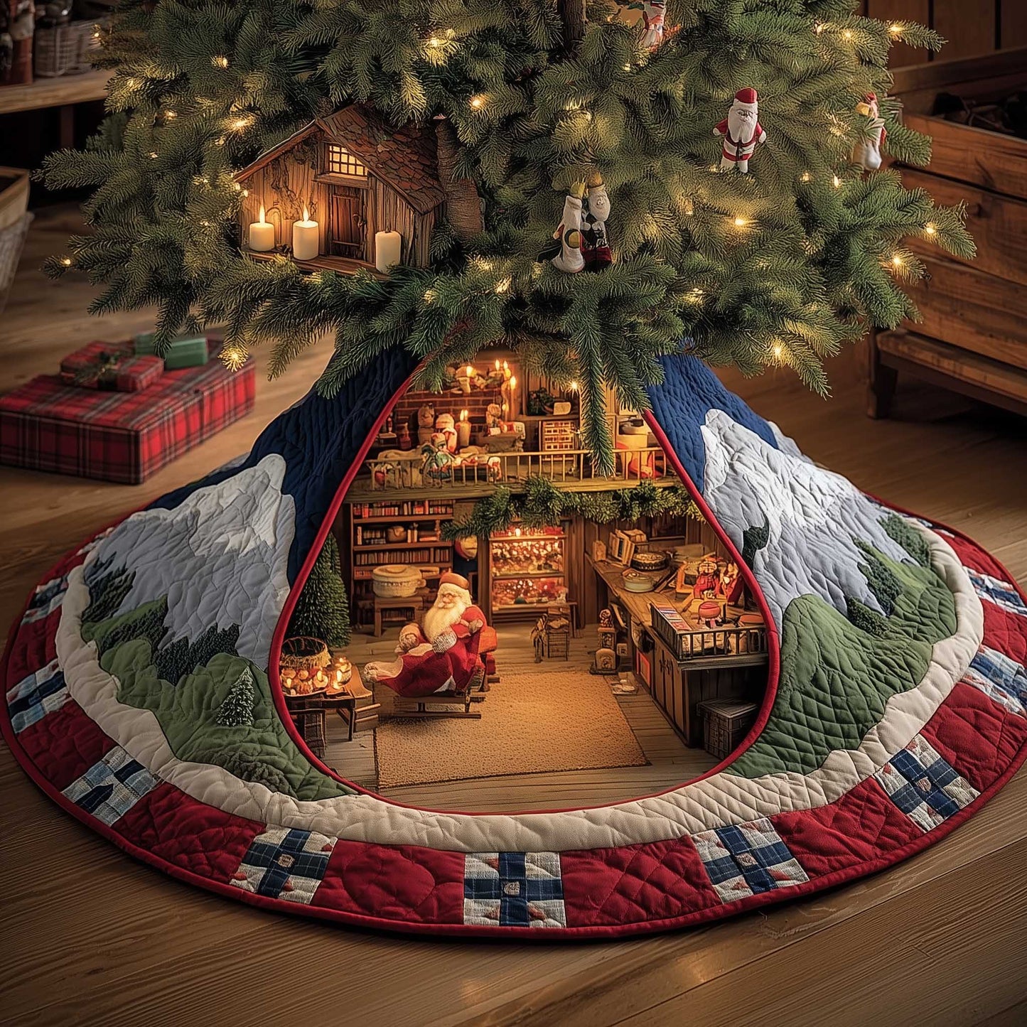 Yuletide Workshop Quilted Tree Skirt GFTOMA6631