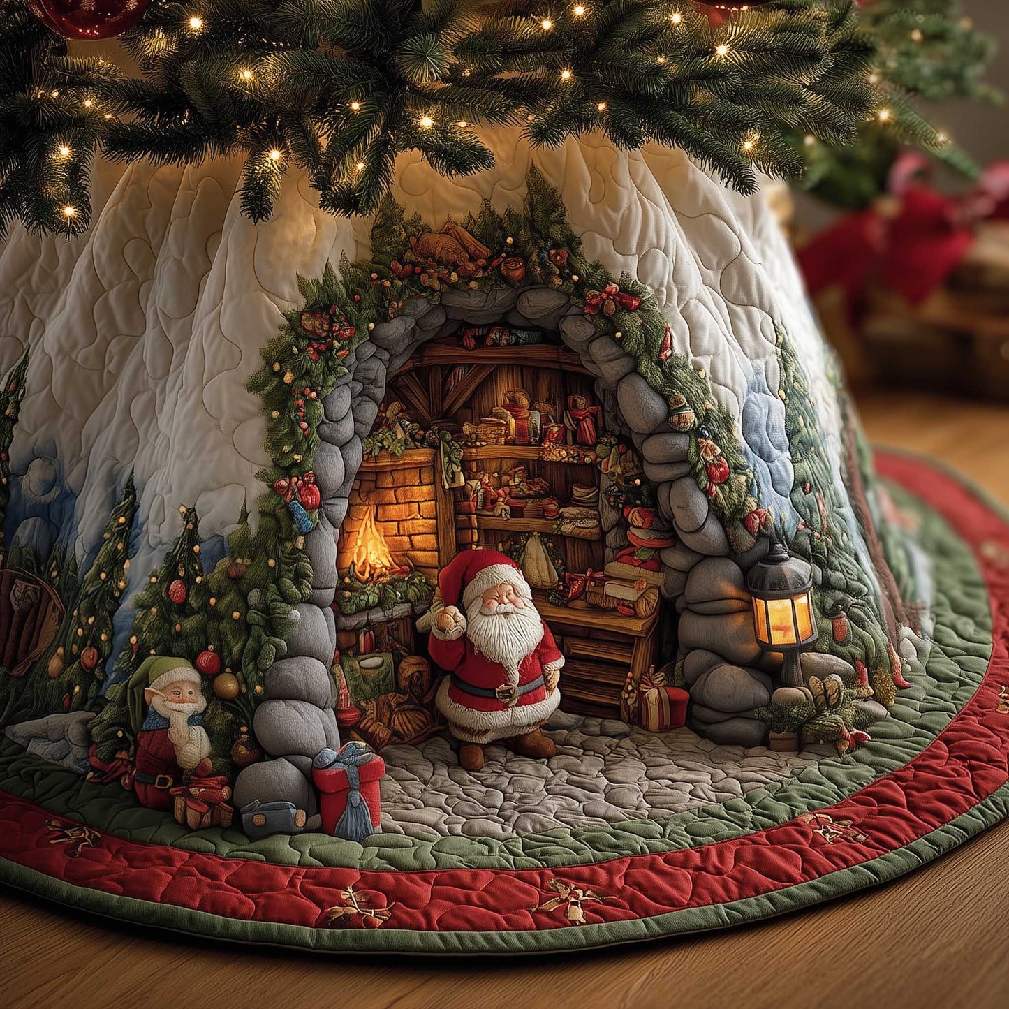 Yuletide Workshop Quilted Tree Skirt GFTOMA6633