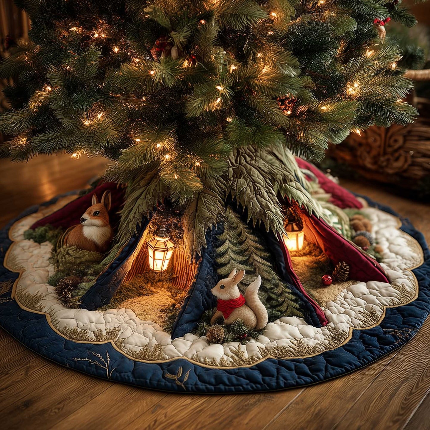 Woodland Den Quilted Tree Skirt GFTOMA6637
