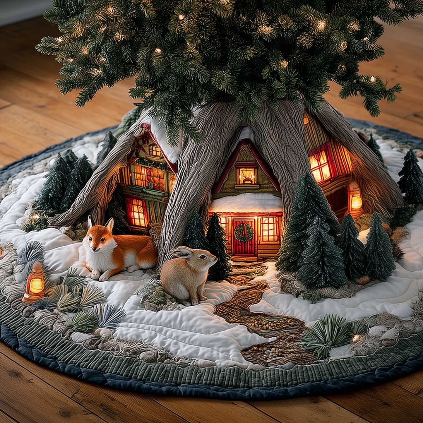 Woodland Den Quilted Tree Skirt GFTOMA6639