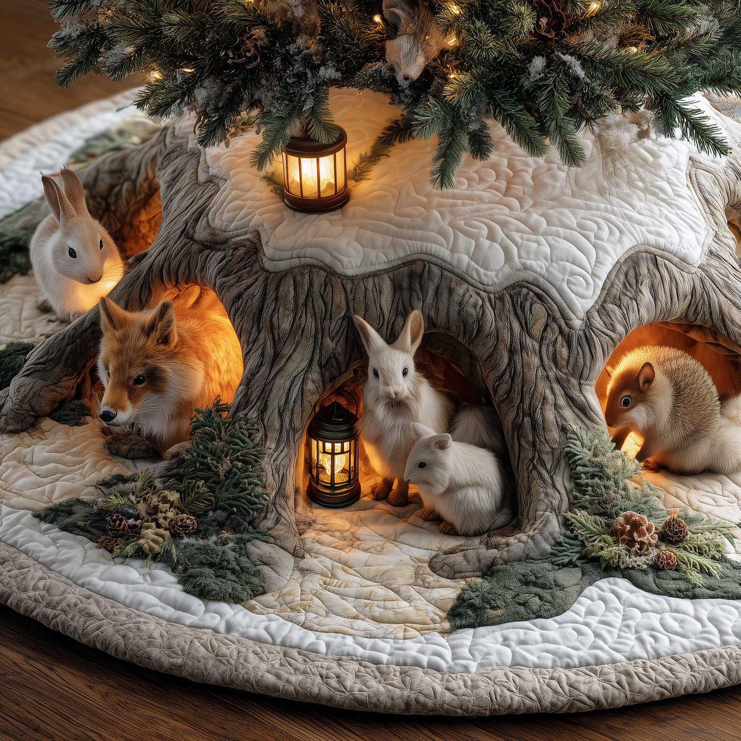 Woodland Den Quilted Tree Skirt GFTOMA6641