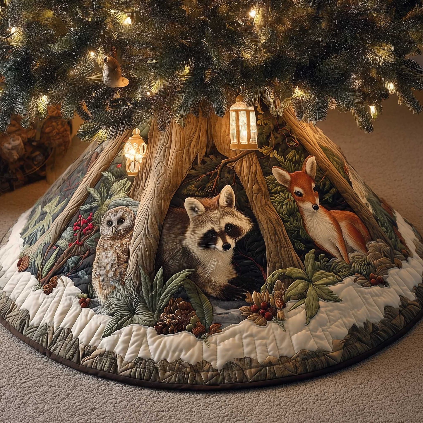 Woodland Den Quilted Tree Skirt GFTOMA6644