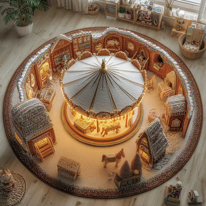 Gingerbread Workshop Quilted Round Mat GFTOMA6645