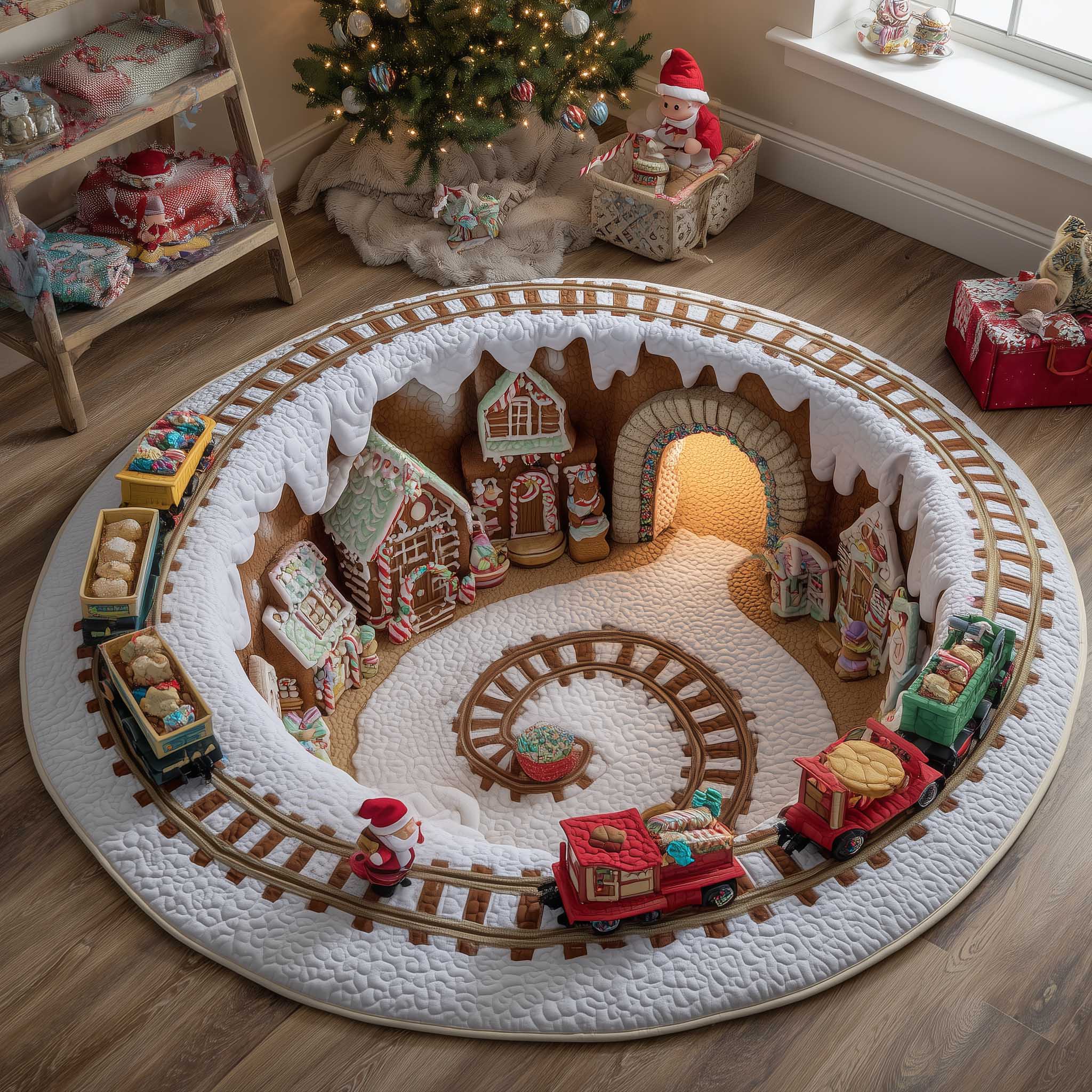 Gingerbread Workshop Quilted Round Mat GFTOMA6647 – Patchique Store