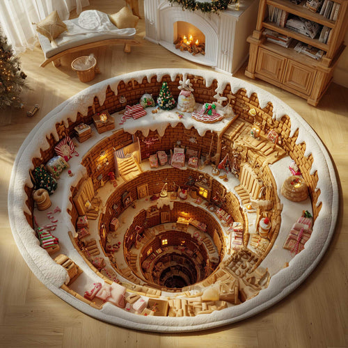 Gingerbread Workshop Quilted Round Mat GFTOMA6649