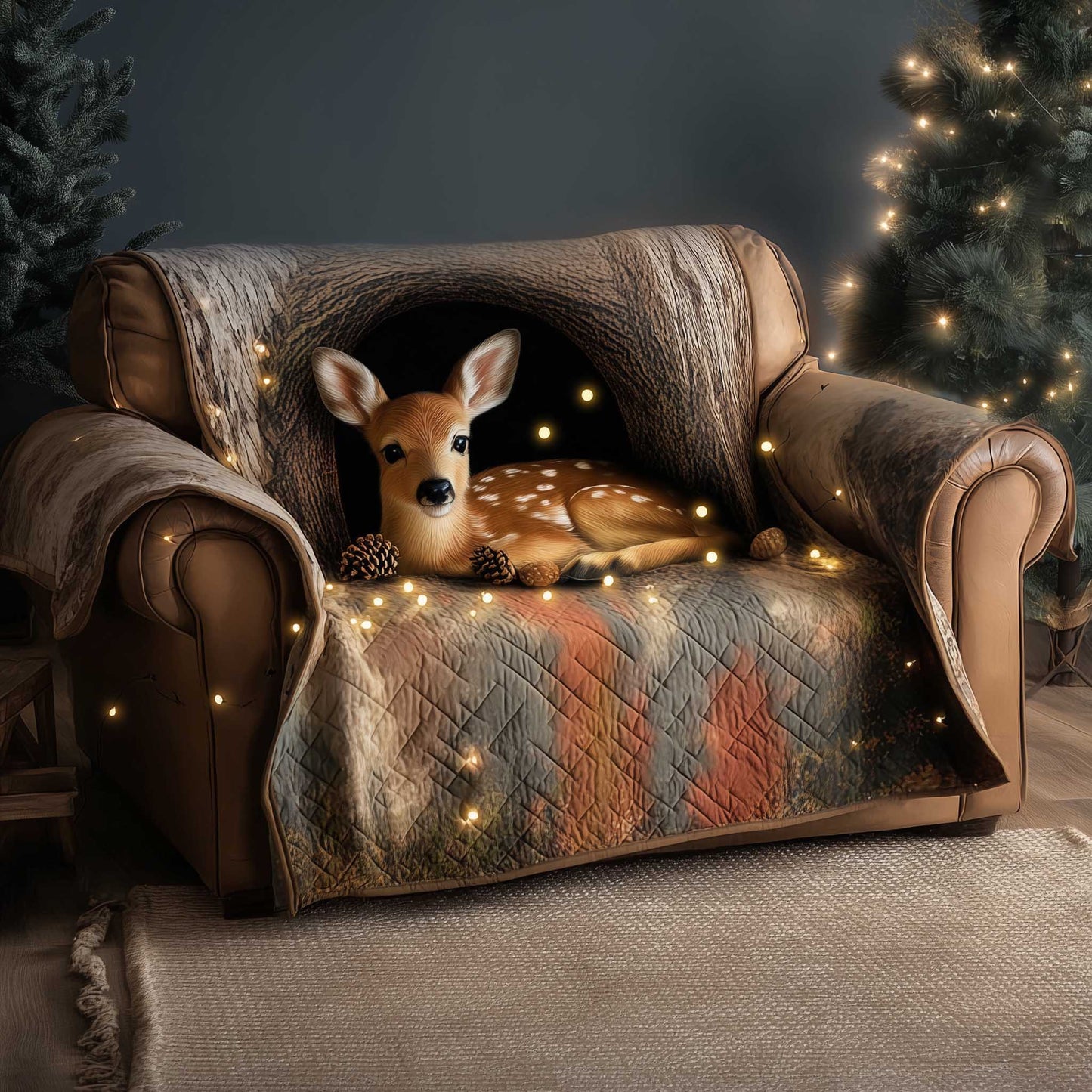 Deer Quilted Sofa Cover GFTOMA6696