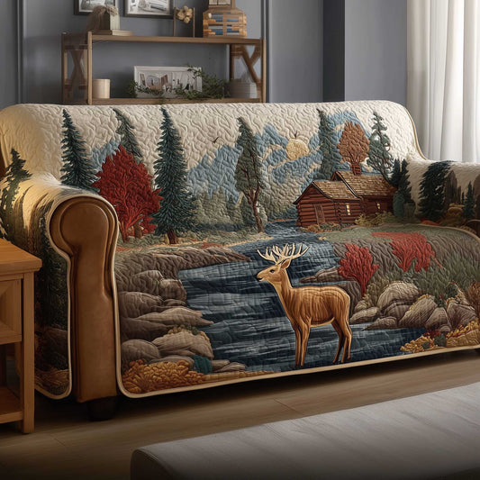 Deer Quilted Sofa Cover GFTOMA6698