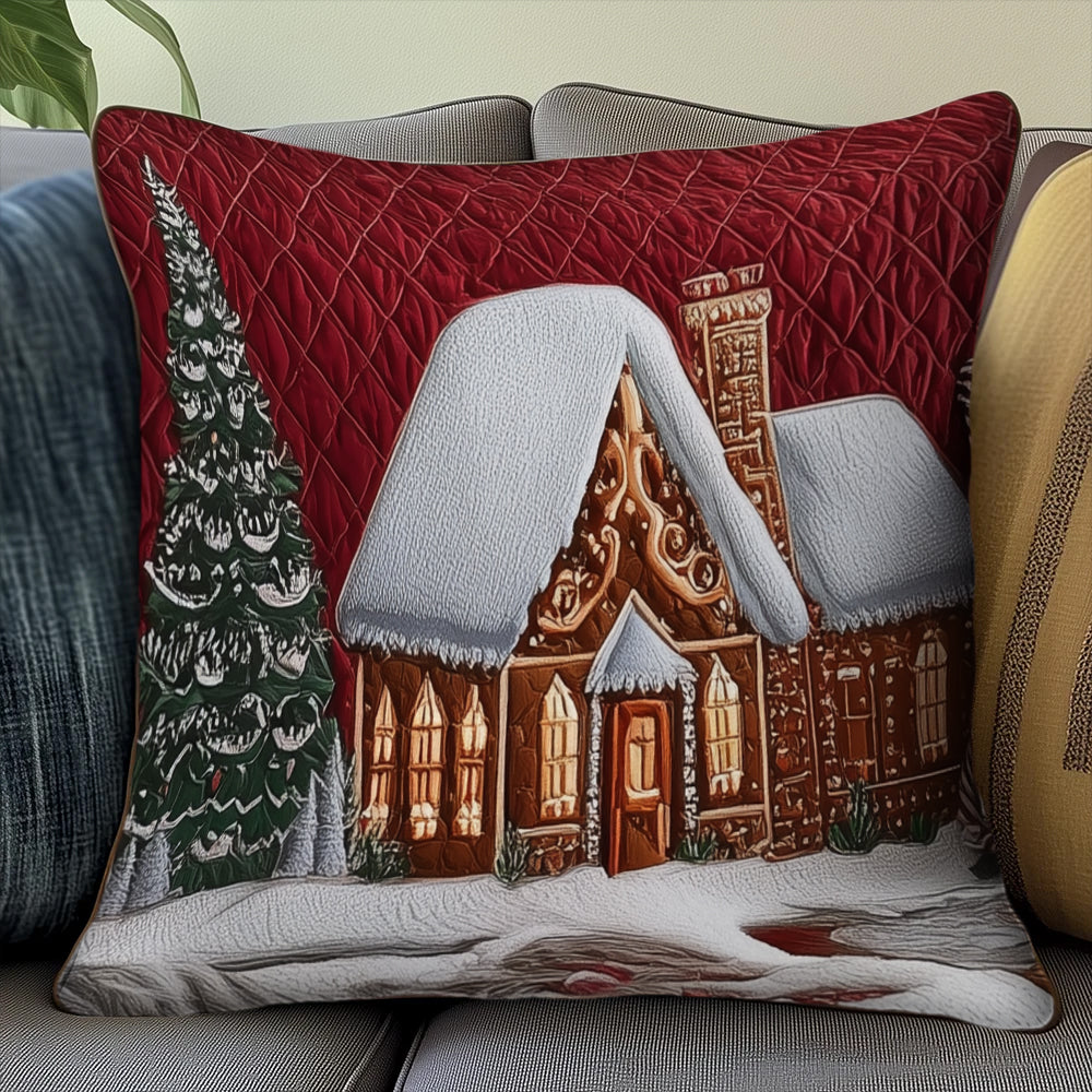 Gingerbread House Quilted Pillow Case GFTOMA6722