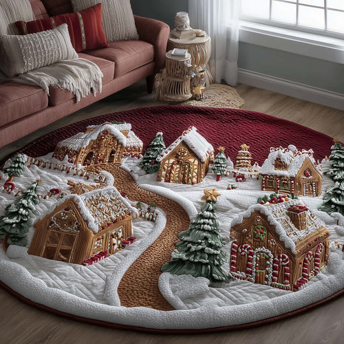 Gingerbread House Quilted Round Mat GFTOMA6725