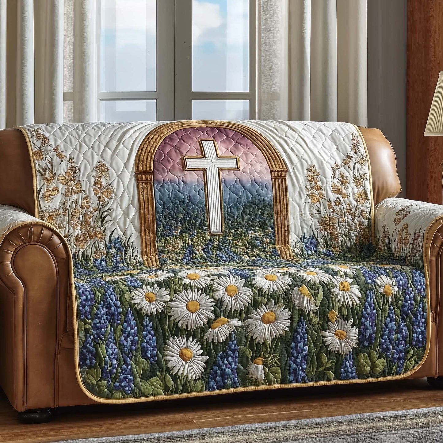 Christian Quilted Sofa Cover GFTOMA6729