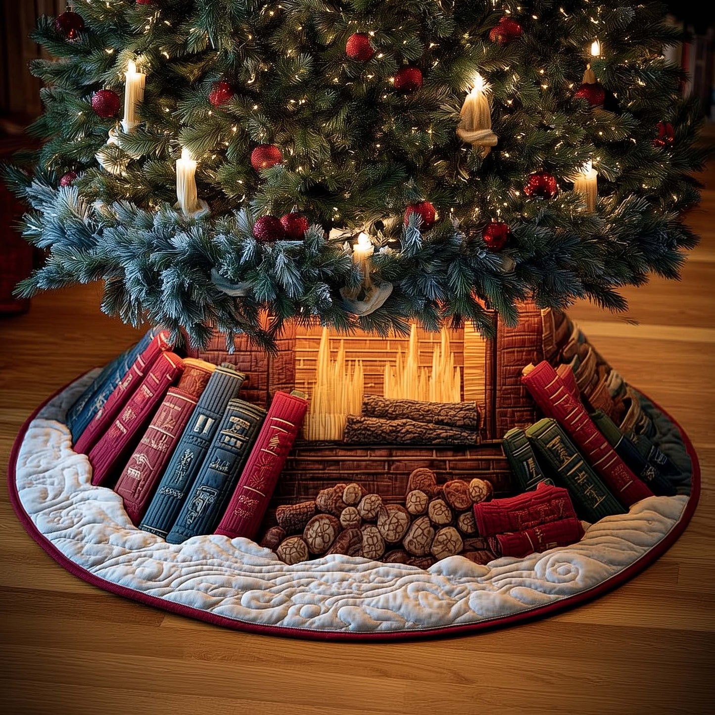 Fireplace Dream Quilted Tree Skirt GFTOMA6760