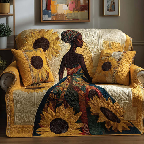 Golden Queens Quilted Sofa Cover GFTOMA6778