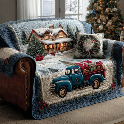 Christmas Truck Quilted Sofa Cover GFTOMA6789