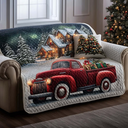 Christmas Truck Quilted Sofa Cover GFTOMA6791
