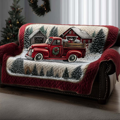 Christmas Truck Quilted Sofa Cover GFTOMA6792
