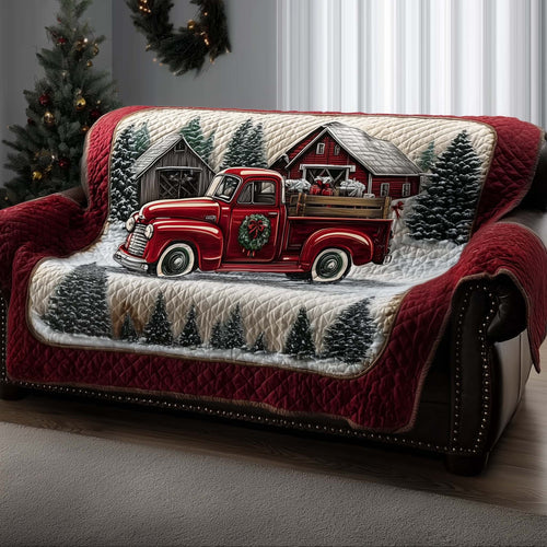 Christmas Truck Quilted Sofa Cover GFTOMA6792
